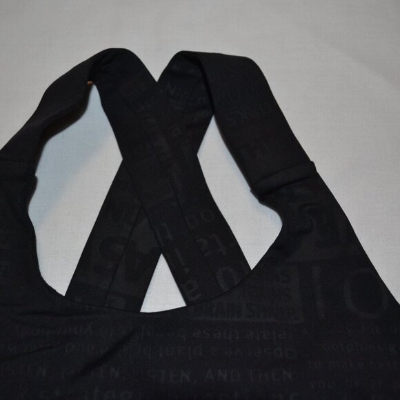Lululemon Womens All Sport Bra Size 6 Classic Manifesto Embossed Black Yoga‎ Run - Picture 5 of 8